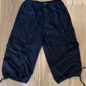 Cotton On Black Linen Cargo Pants